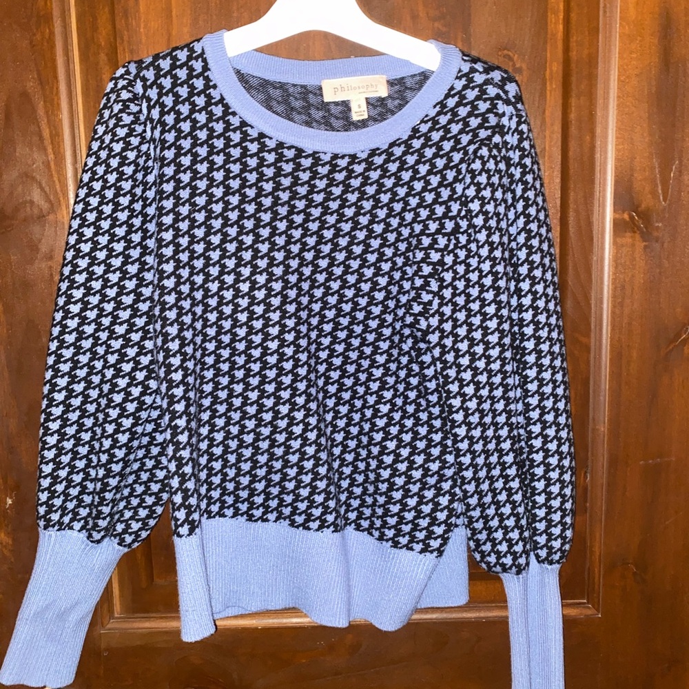 Checkered blue and top long sleeve